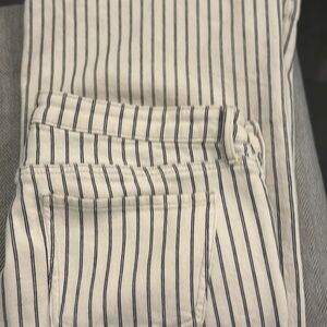 NYDJ Cream and Black Striped Pants